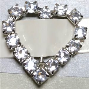NIB RHINESTONE CRYSTALS HEART BUCKLE ACCENT BLING!